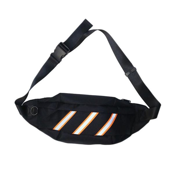 

chest bag men shoulder waterproof waist male reflective strip fanny packs hip-hop pack bags