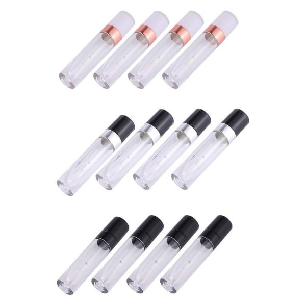 

storage bottles & jars 12pcs round lip enamel gloss tube portable containers for woman