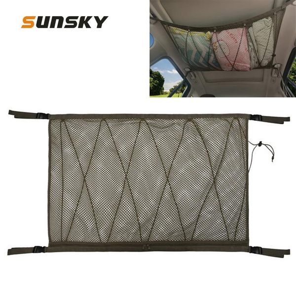 

car organizer roof storage bag large space adjustable mesh braid chain drawstring hanging auto stowing tidying accessories