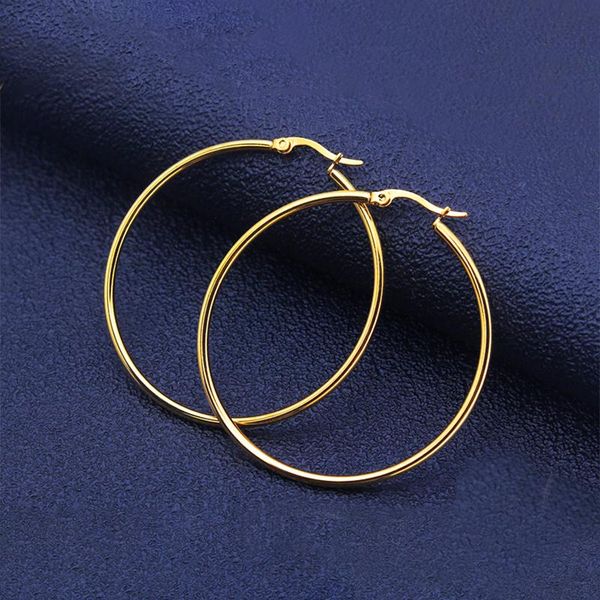 

hoop & huggie stainless steel small medium large earring for women gold and silver color fashion jewelry wholesale ear accessories, Golden;silver