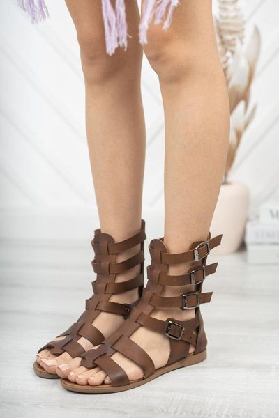 

sandals women's brown genuine leather casual, Black