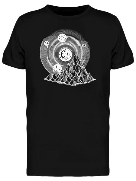 

planetary mountain landscape men's tee -image by shutterstock, White;black