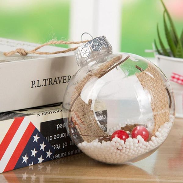 

party decoration transparent plastic hollow ball hanging pendant christmas tree ornament bubble snow scene diy