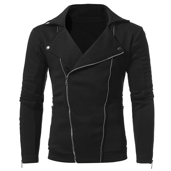 

autumn men's style jackets double oblique zipper solid color men casual jacket fashion design coat w11, Black;brown