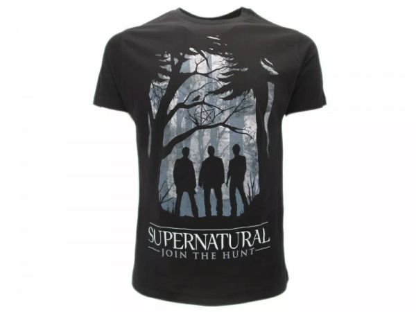

t shirt supernatural nera uomo donna manica corta originale, White;black