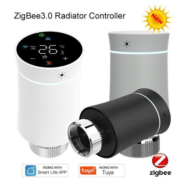 

smart home control tuya zigbee thermostat radiator actuator valve zigbee2mqprogrammable trv temperature controller alexa voice