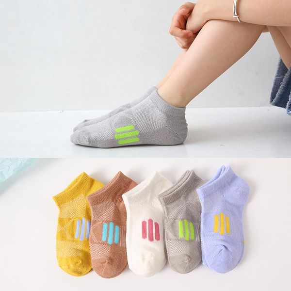 

socks 5 pairs baby boys winter stripe kids spring autumn cotton breathable keep warm floor anti-skid girls, Pink;yellow