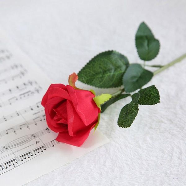 

real touch branch silk flower rose hand feel felt simulation decorative artificial silicone flowers home wedding gift & wreaths