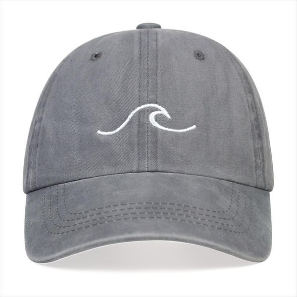 

fashion wild hip hop baseball cap wave embroidery washed caps adjustable trucker hat outdoor sun protection hats gorras, Blue;gray