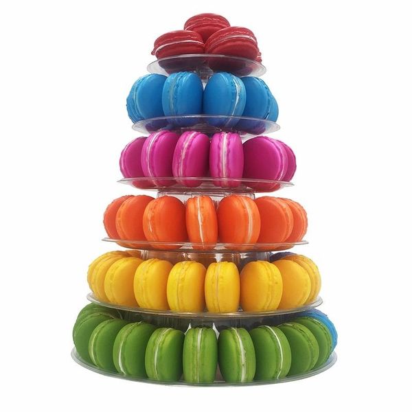 

other bakeware 4 / 6-tiers macaron display stand cupcake tower rack cake pvc tray for wedding birthday decorating tools