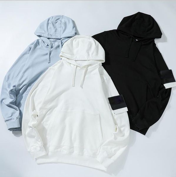 

2021 spring and autumn solid color basic hooded sweater men's trend ins loose wild tide brand pullover fabric hoodie m-xxl, Black