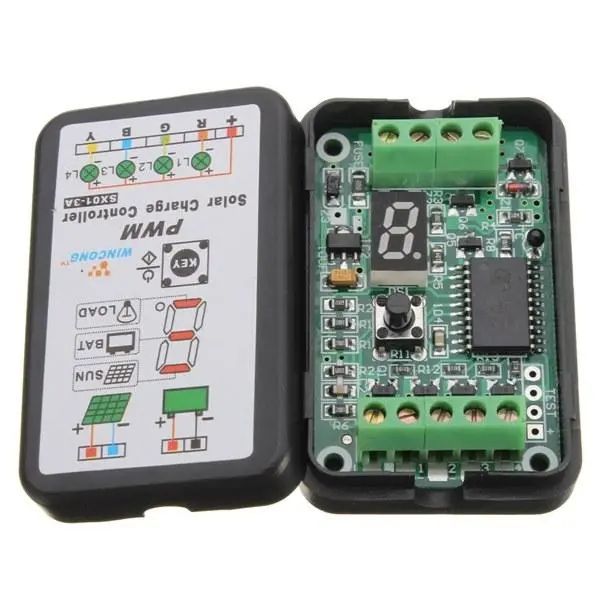 

3a 6v 12v pwm solar panel light controller battery charge regulator intelligent