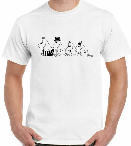 

moomin t-shirt, mens moomintroll family tee unisex, White;black