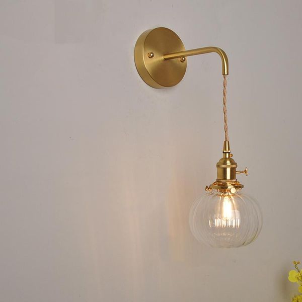 

wall lamp brass glass chandelier nordic retro el bar restaurant bedside creative personality cafe bedroom