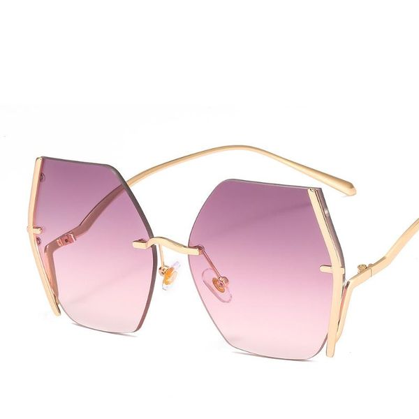 

metal frameless sunglasses men's and women's fashion frames, Black