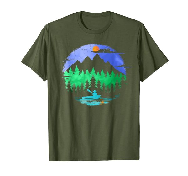 

kayak adventure fans paddle on a mountain lake t-shirt, White;black