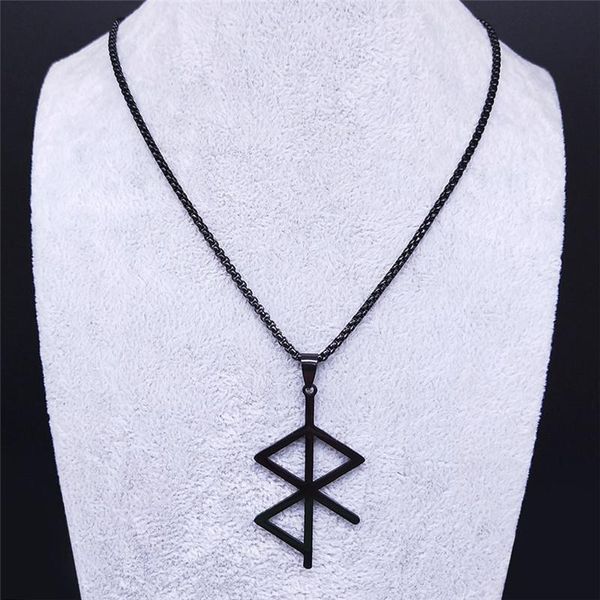 

pendant necklaces nordic bindrune - peace tranquility & stainless steel men/women silver color long necklace jewelry n1268s02