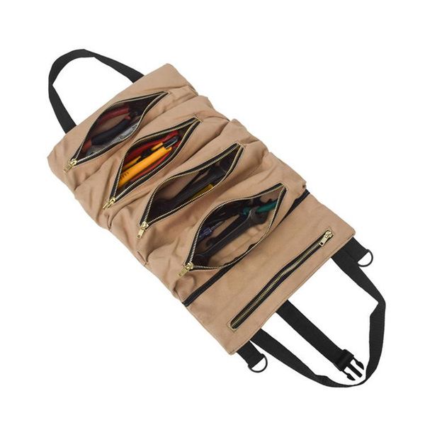 

car organizer tool roll up bags waxed canvas storage carrier pouch tools tote sling holder back seat auto accessories