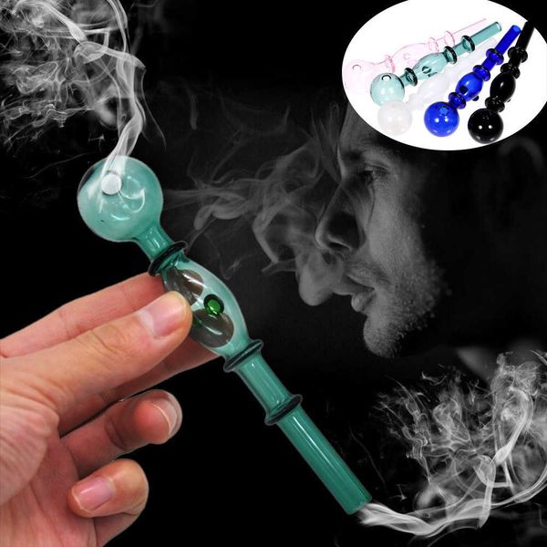 Supporto per pipa per tabacco trasparente Supporto per bruciatore a olio in vetro Tubo per vetreria per erbe Narghilè Sigaretta Shisha Tubo per fumatori