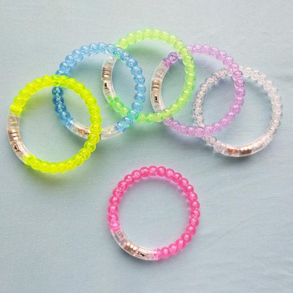 

party decoration 12pcs/set gift festival bangle toy bubble kids colorful led flashing round light up easy wear glow wristband bracelet