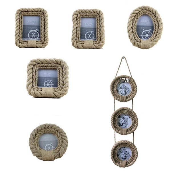 

creative rope po frame pastoral wooden picture european retro style qx2e frames