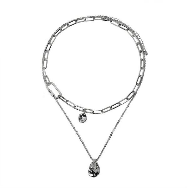 

choker necklaces lava pendant link chain necklace for men women, Golden;silver