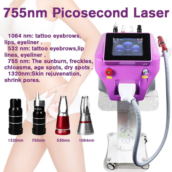 

skin care tattoo removal q switch picosecond laser machine 1064nm 532nm 755mm pico laser ance removal skin rejuvenation salon clinic use, Black