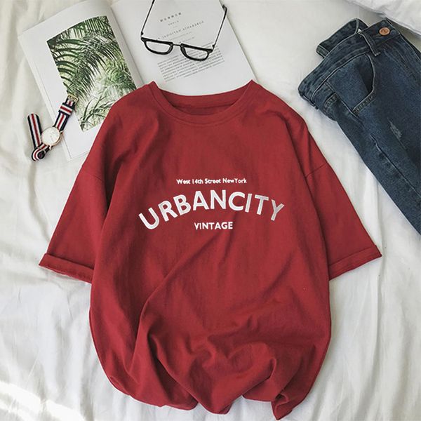 

korean style short-sleeved t-shirt female loose student clothes, White