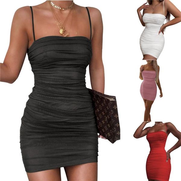 

women dress solid color sleeveless backless pleated sling for party vacation dating casual dresses, Black;gray