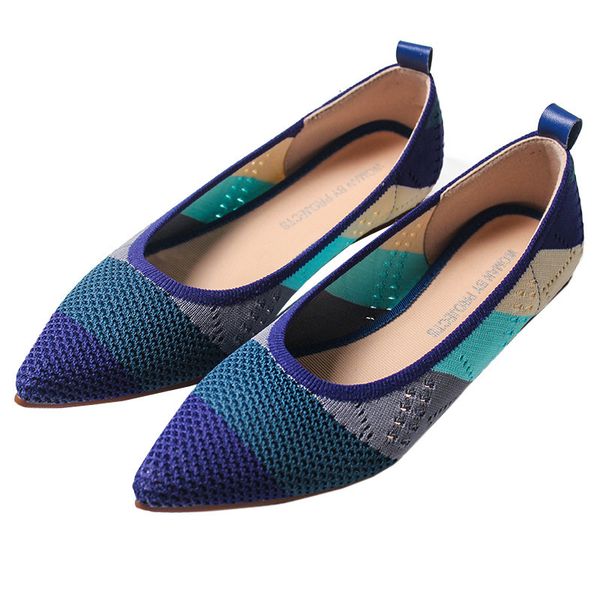 

zapatos de ballet para mujeres embarazadas con suela plana tejida, Black