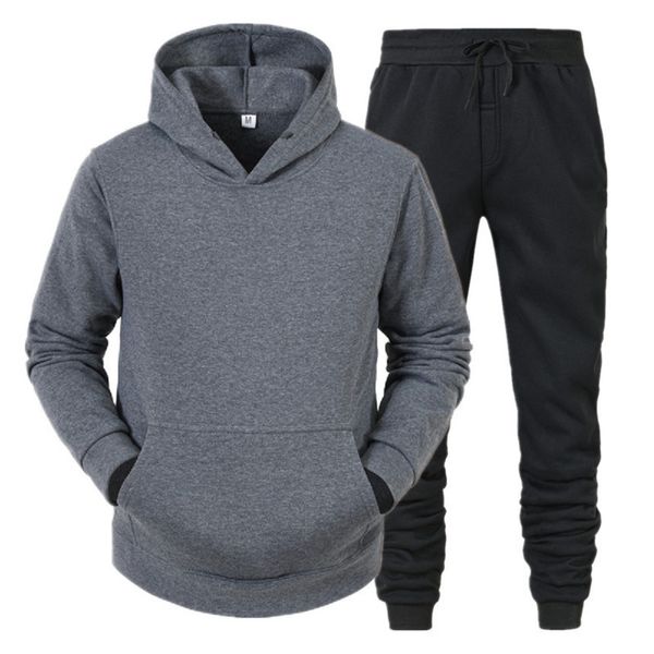 

men's hoodi and trousers sets, wool solid sweaters, ets, sportswear, large hoodi, street cloth, Gray
