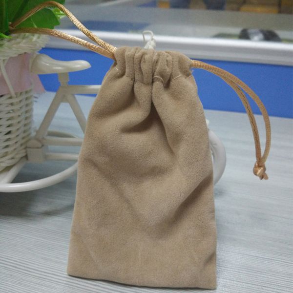 

10pcs/pack 7x11cm khaki velvet pouches jewelry packaging display drawstring packing gift bags, Pink;blue