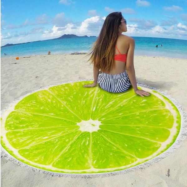 

beach towel beautiful fashion special round fruit shape mat shawl quick-drying for summer swimming accessories