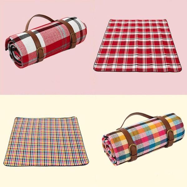 

outdoor pads grid waterproof portable camping mat blanket foldable leather hiking beach picnic