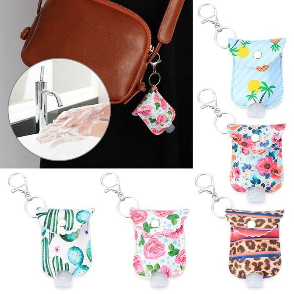 

storage bottles & jars 30ml outdoor portable refillable hand sanitizer keychain holder with flip backpack key ring