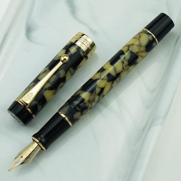 

fountain pens jinhao 100 centennial resin pen yellow-black iridium ef/f/m/bent nib with converter ink business office school