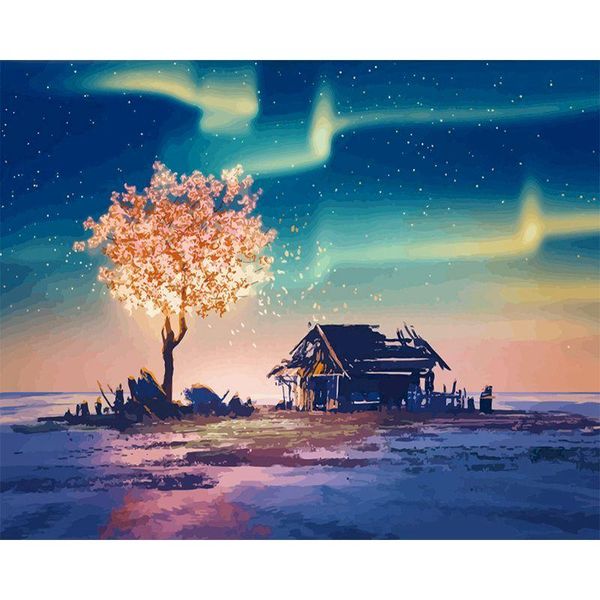 

frame paint by numbers landscape diy painting wall art handpainted picture unique gift for home decor paintings