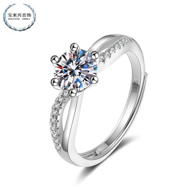 

ring tiktok karat interlaced s925 female sterling silver six mullock stone