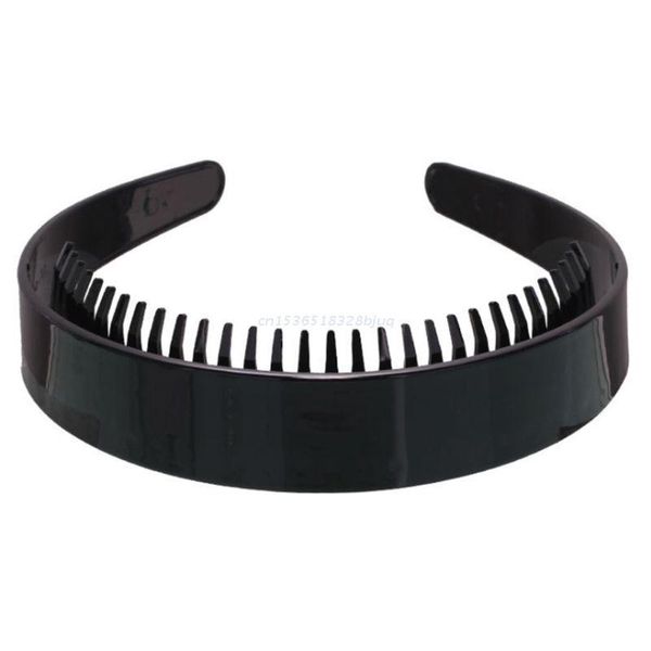 

hair clips & barrettes women girls 2.5cm wide plain headband with non-slip teeth comb shiny black plastic hoop diy styling makeup dropship, Golden;silver