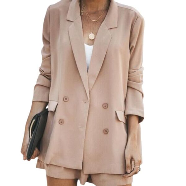 

women's jackets fashion clothes women business office solid blazer workwear simple slim suit coat casual double breasted long sleeve ou, Black;brown