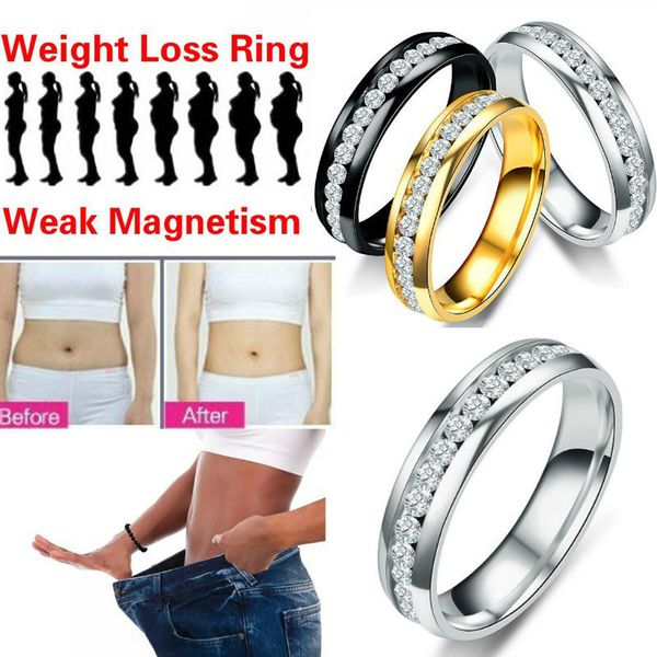 2020 Мода Ювелирные Изделия Похудение Здоровое магнитная Терапия Здравоохранение Вес Потеря Кольцо Кристаллические Кольца из нержавеющей Стали для Женщин