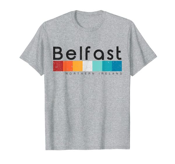 

belfast northern ireland retro style vintage design t-shirt, White;black