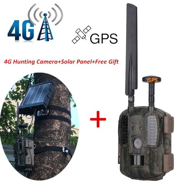 

solar 4g hunting cameras scout wild camera po-traps gps/email/mms/ftp/gsm with 3000mah external charger panel