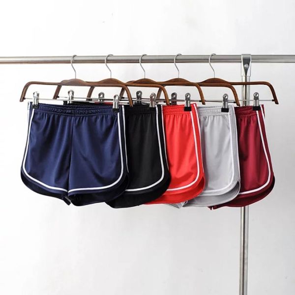 

women's shorts women summer silk slim beach casual egde waist solid color loose mid elastic, White;black
