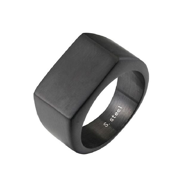 

simple men's glossy rectangle titanium steel ring cluster rings, Golden;silver