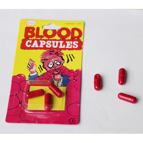 

funny blood vomiting blood capsule pill trick toys whimsy prop april fools day joke toys
