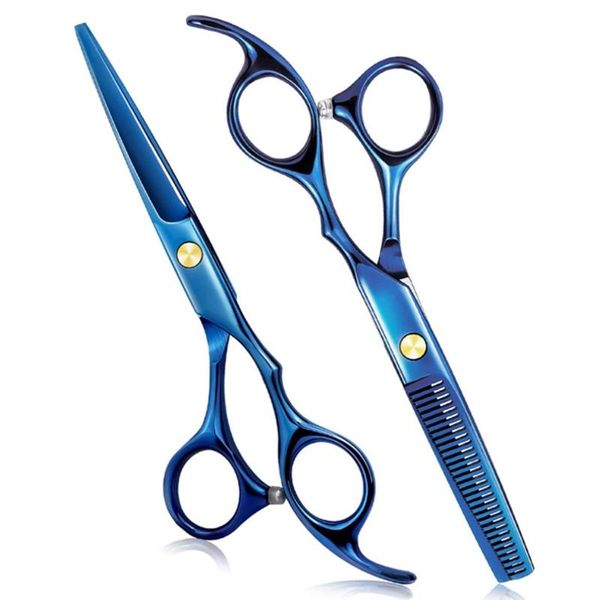 

hair scissors cutting scissors/thinning shears, 2pc professional shears barber haircut for (blue)