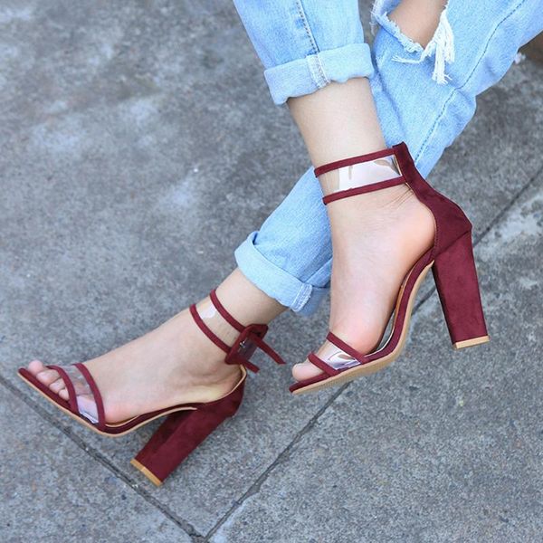 

platform sandals women high heels waterproof female transparent crystal wedding shoes sandalias transparentes plus size, Black