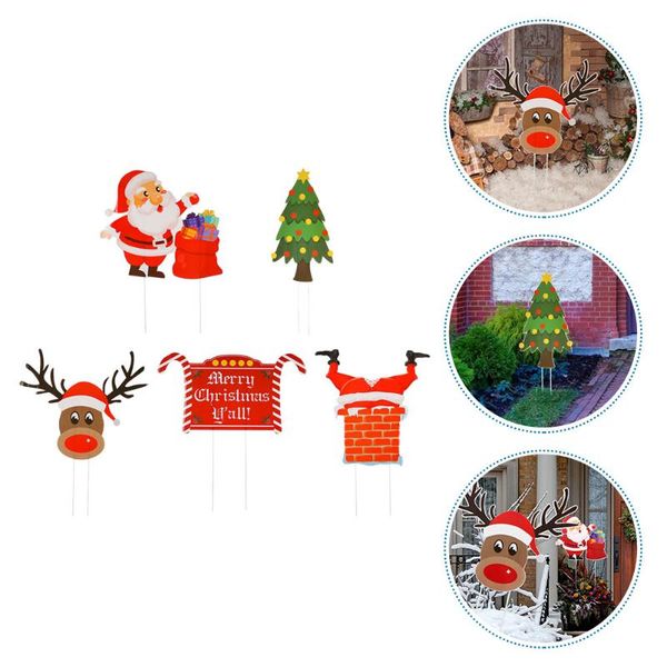 

greeting cards 5pcs christmas yard signs garden decoration patio party decor