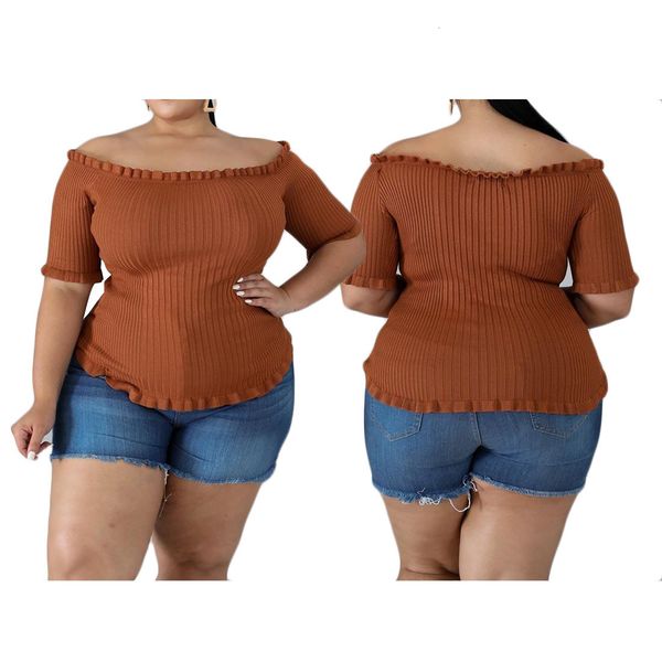 

women's t-shirt summer european and american large size tees solid color soft comfortable short sleeve l-5xl a1wa, White